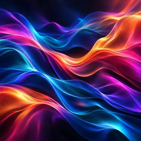 Flowing Silk Waves · Vivid Neon