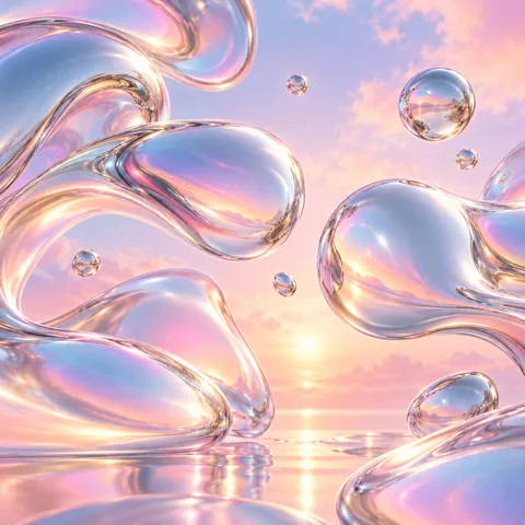 Liquid Chrome Blobs · Pastel Dream