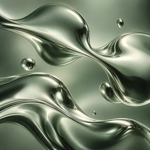 Liquid Chrome Blobs · Monochrome Minimal