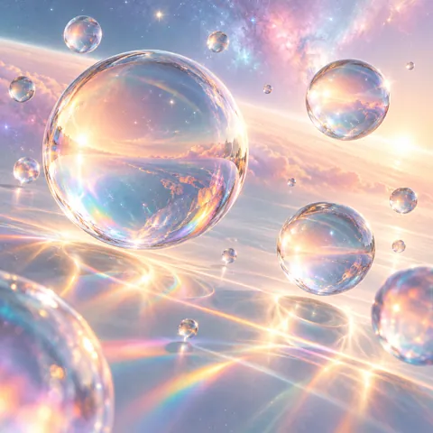 Floating Glass Spheres · Pastel Dream