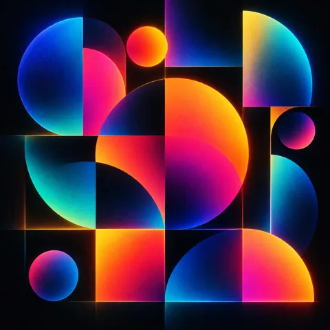 Bauhaus Geometry · Vivid Neon