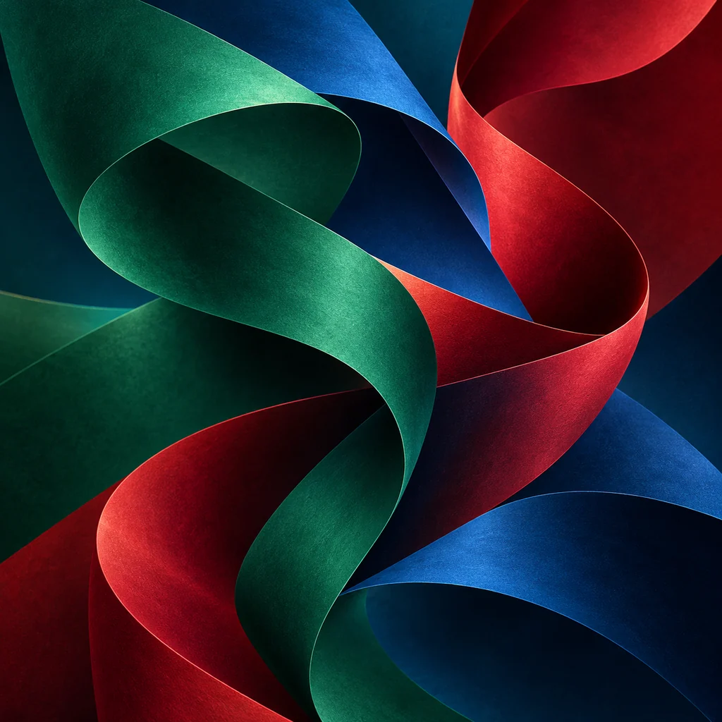 Folded Paper Ribbons · Deep Jewel Tones