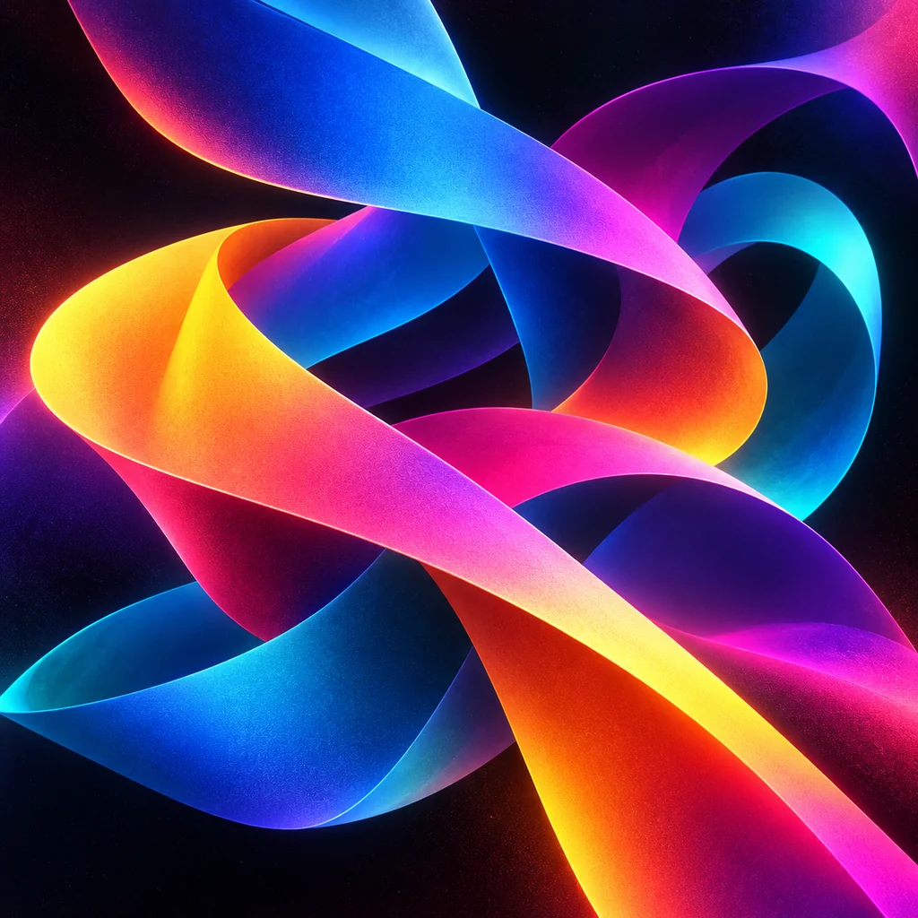 Folded Paper Ribbons · Vivid Neon