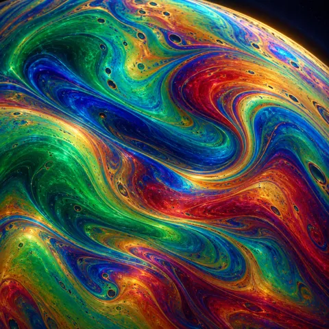 Iridescent Bubble Film · Deep Jewel Tones