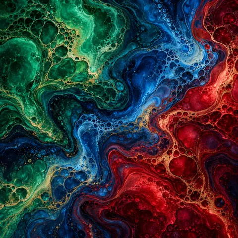 Fluid Acrylic Pour · Deep Jewel Tones