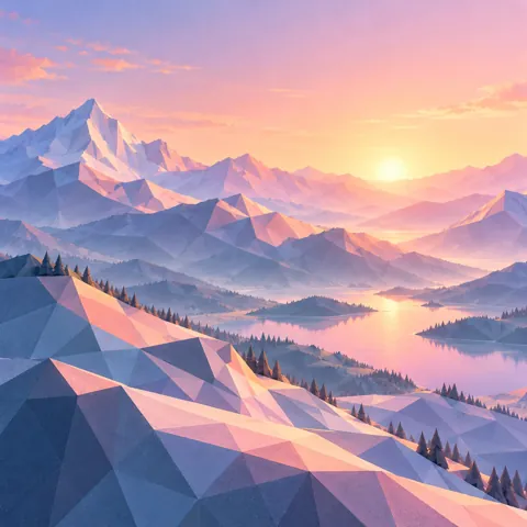 Low-poly Terrain · Pastel Dream