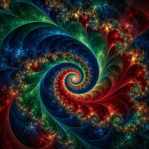 Fractal Spiral · Deep Jewel Tones