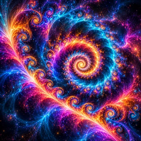 Fractal Spiral · Vivid Neon