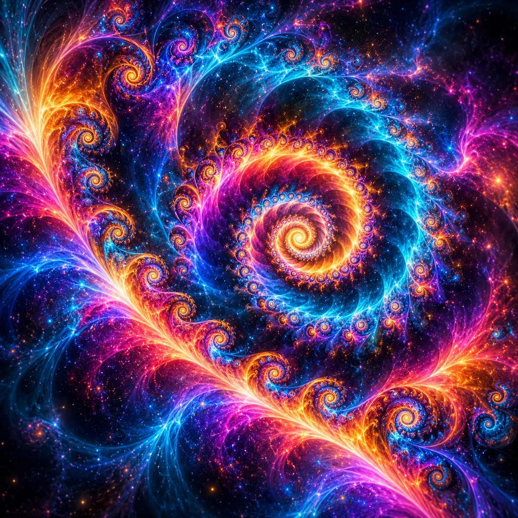 Fractal Spiral · Vivid Neon