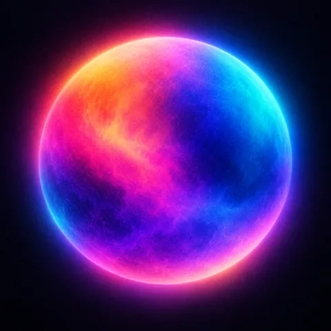 Grainy Gradient Orb · Vivid Neon