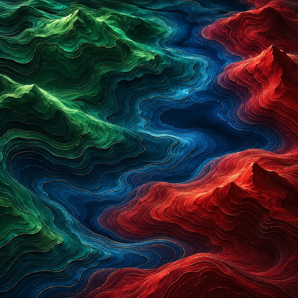 Topographic Contours · Deep Jewel Tones
