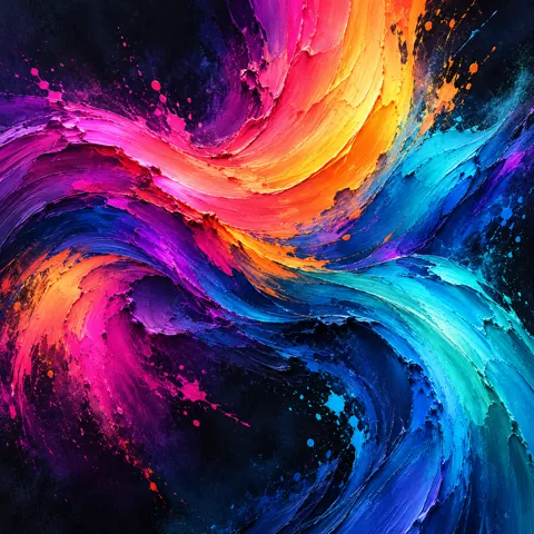 Bold Paint Swooshes · Vivid Neon