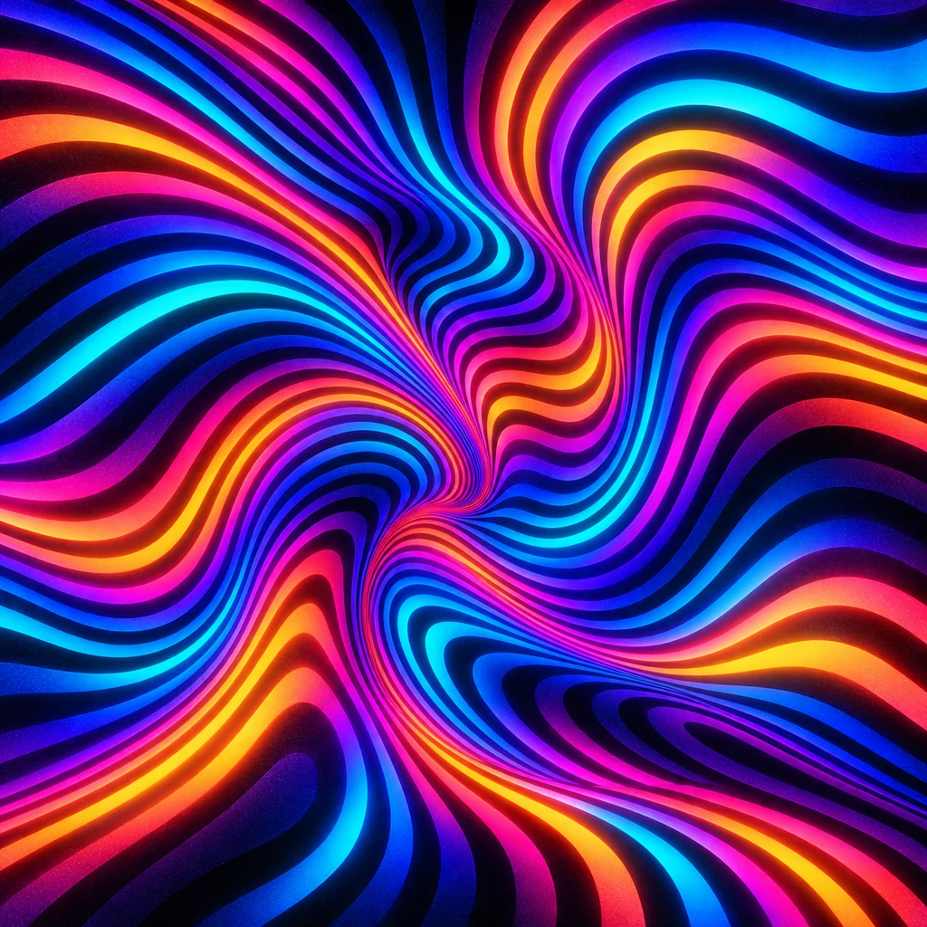 Op-art Wavy Stripes · Vivid Neon