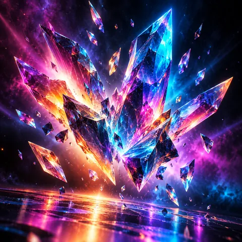 Crystal Shards · Vivid Neon