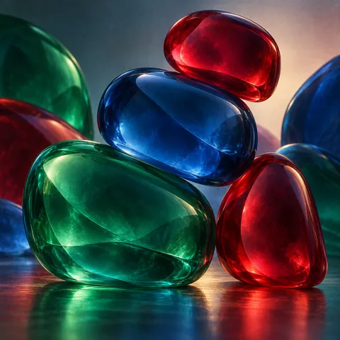 Translucent Jelly Shapes · Deep Jewel Tones