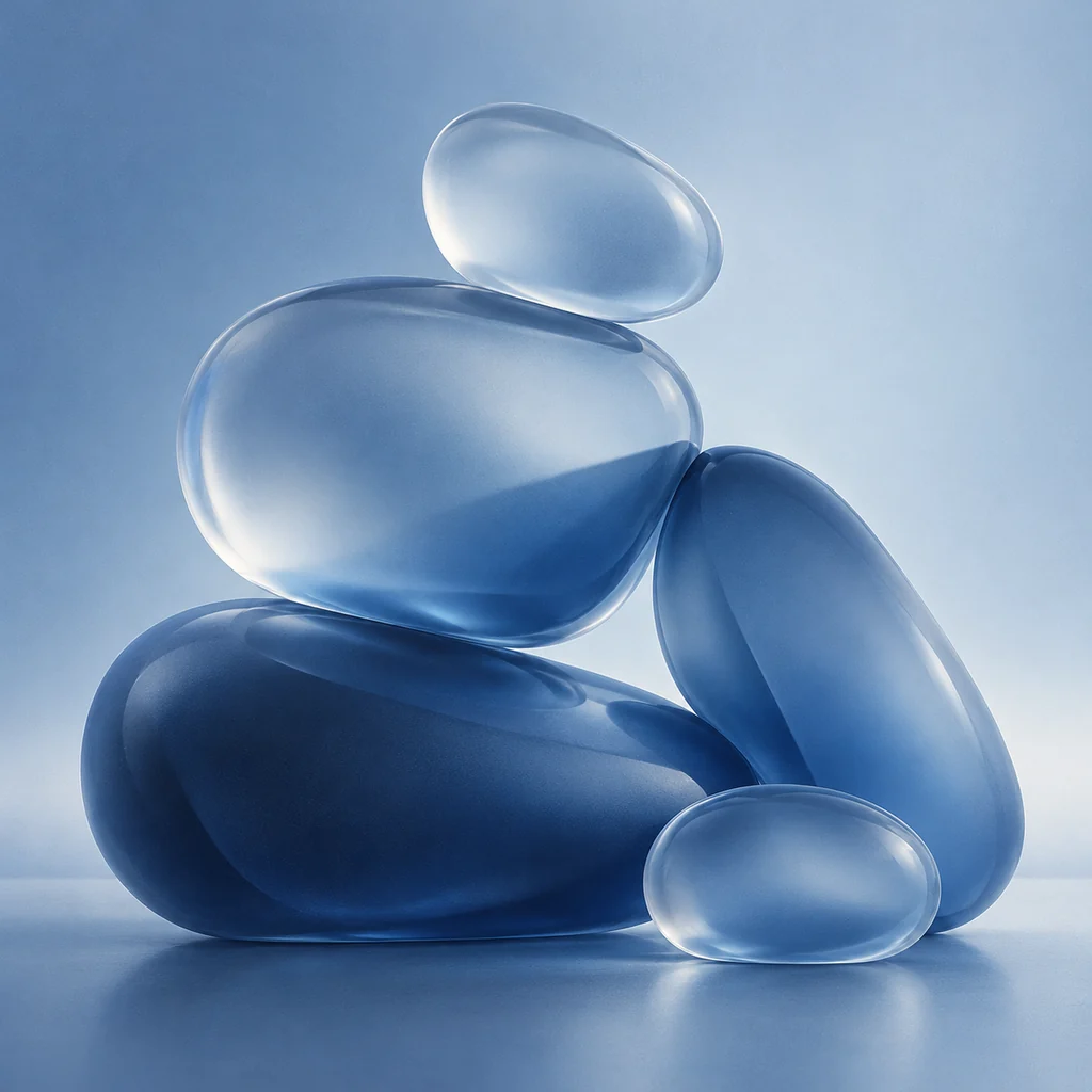 Translucent Jelly Shapes · Monochrome Minimal