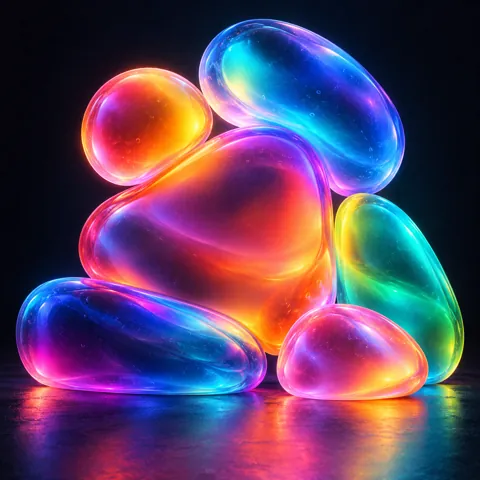 Translucent Jelly Shapes · Vivid Neon