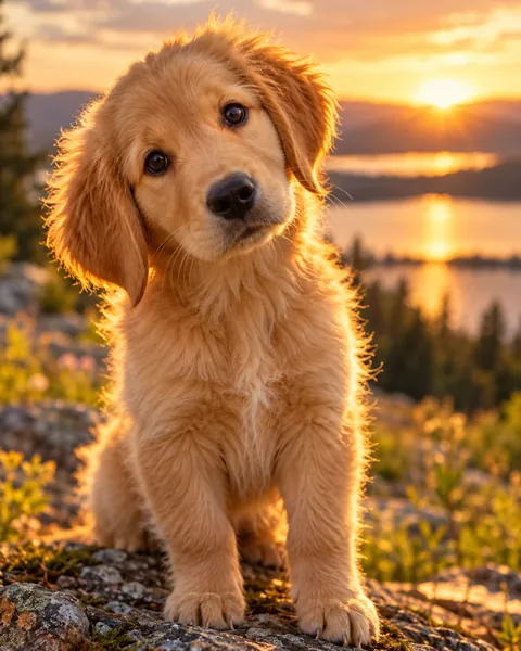 Golden Retriever Puppy · Golden Backlight