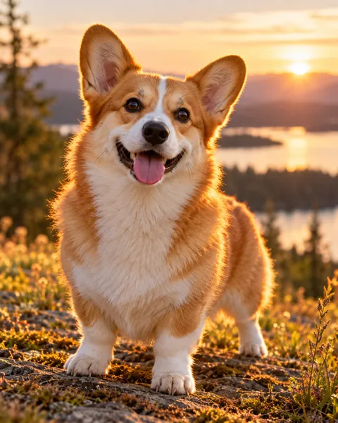 Smiling Corgi · Golden Backlight