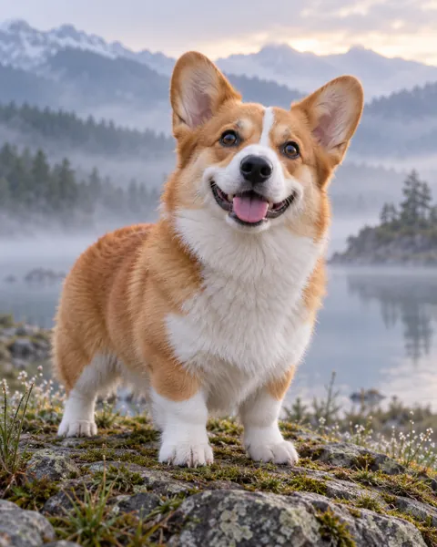 Smiling Corgi · Misty Morning