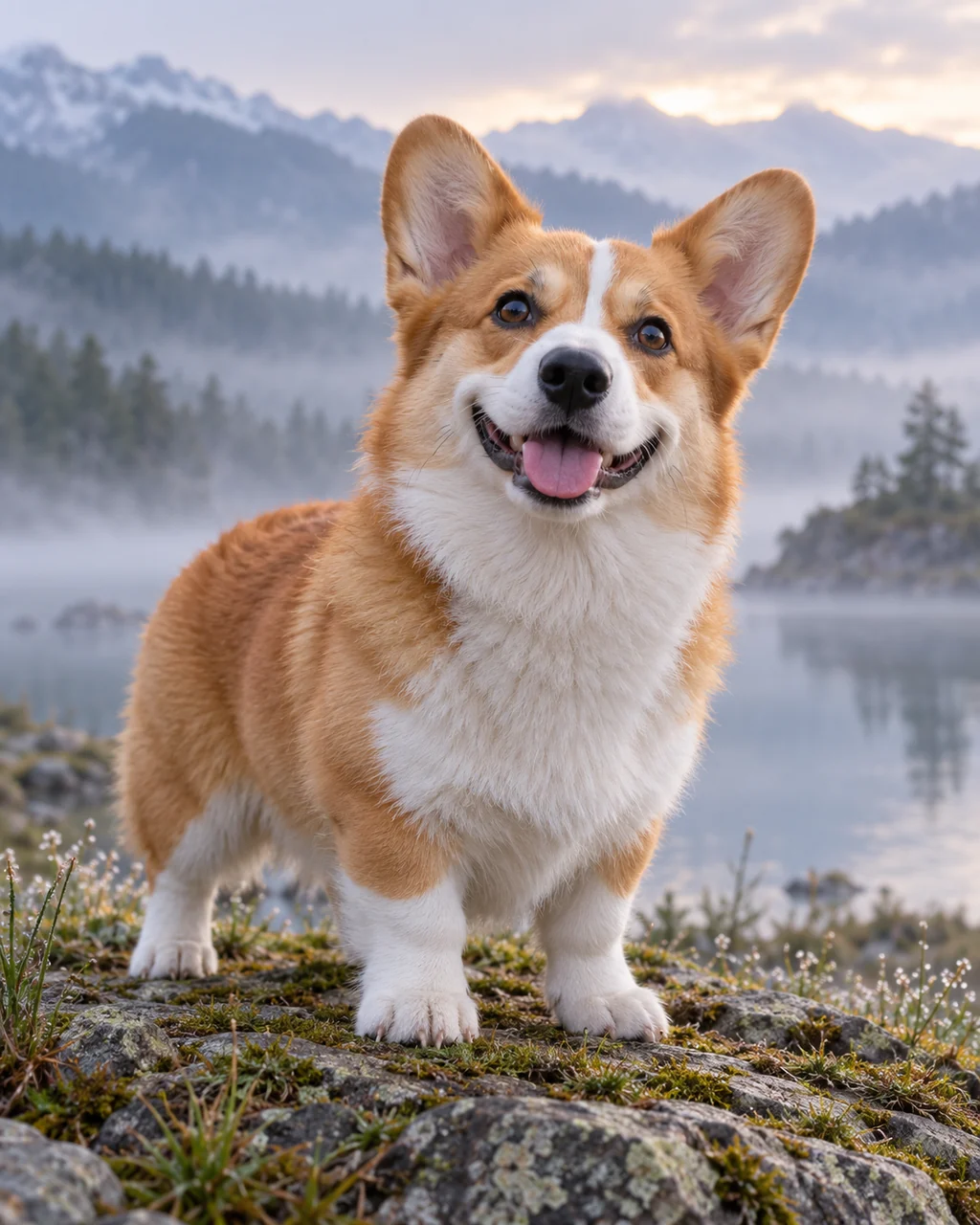 Smiling Corgi · Misty Morning