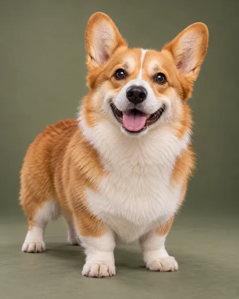 Smiling Corgi · Studio Portrait