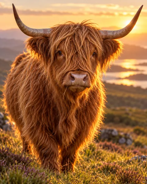 Highland Cow · Golden Backlight