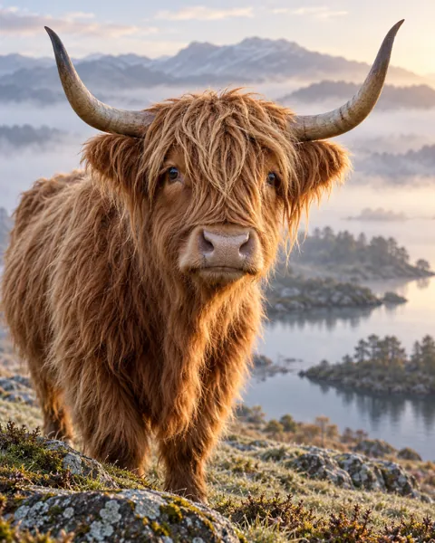 Highland Cow · Misty Morning