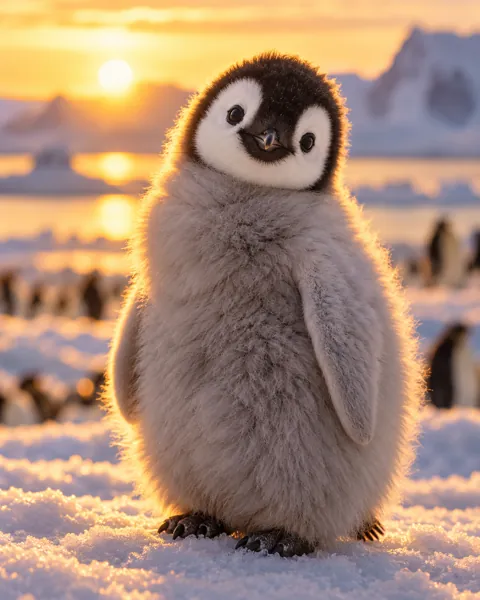 Emperor Penguin Chick · Golden Backlight