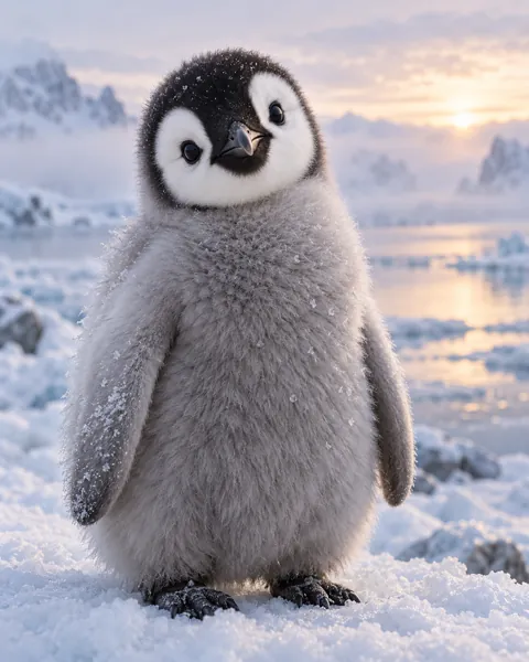Emperor Penguin Chick · Misty Morning