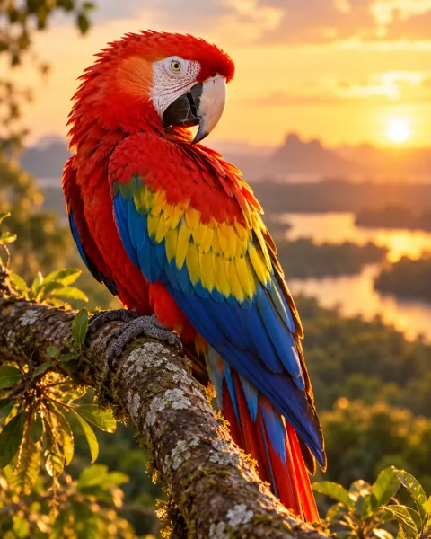Scarlet Macaw · Golden Backlight
