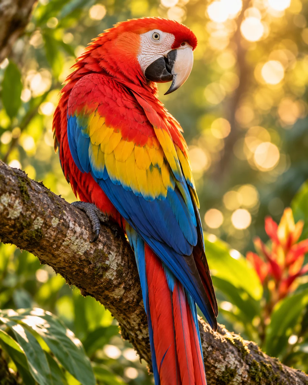 Scarlet Macaw · Dreamy Bokeh