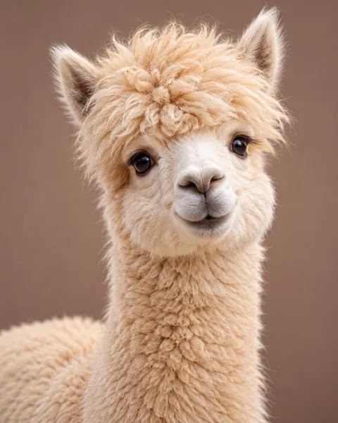 Fluffy Alpaca · Studio Portrait