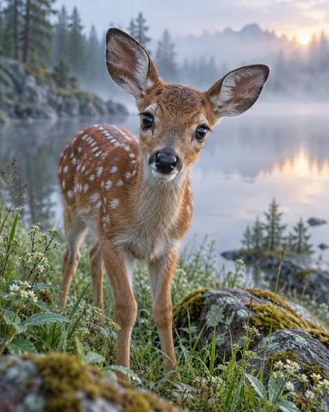 Spotted Fawn · Misty Morning