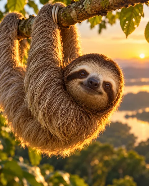 Smiling Sloth · Golden Backlight
