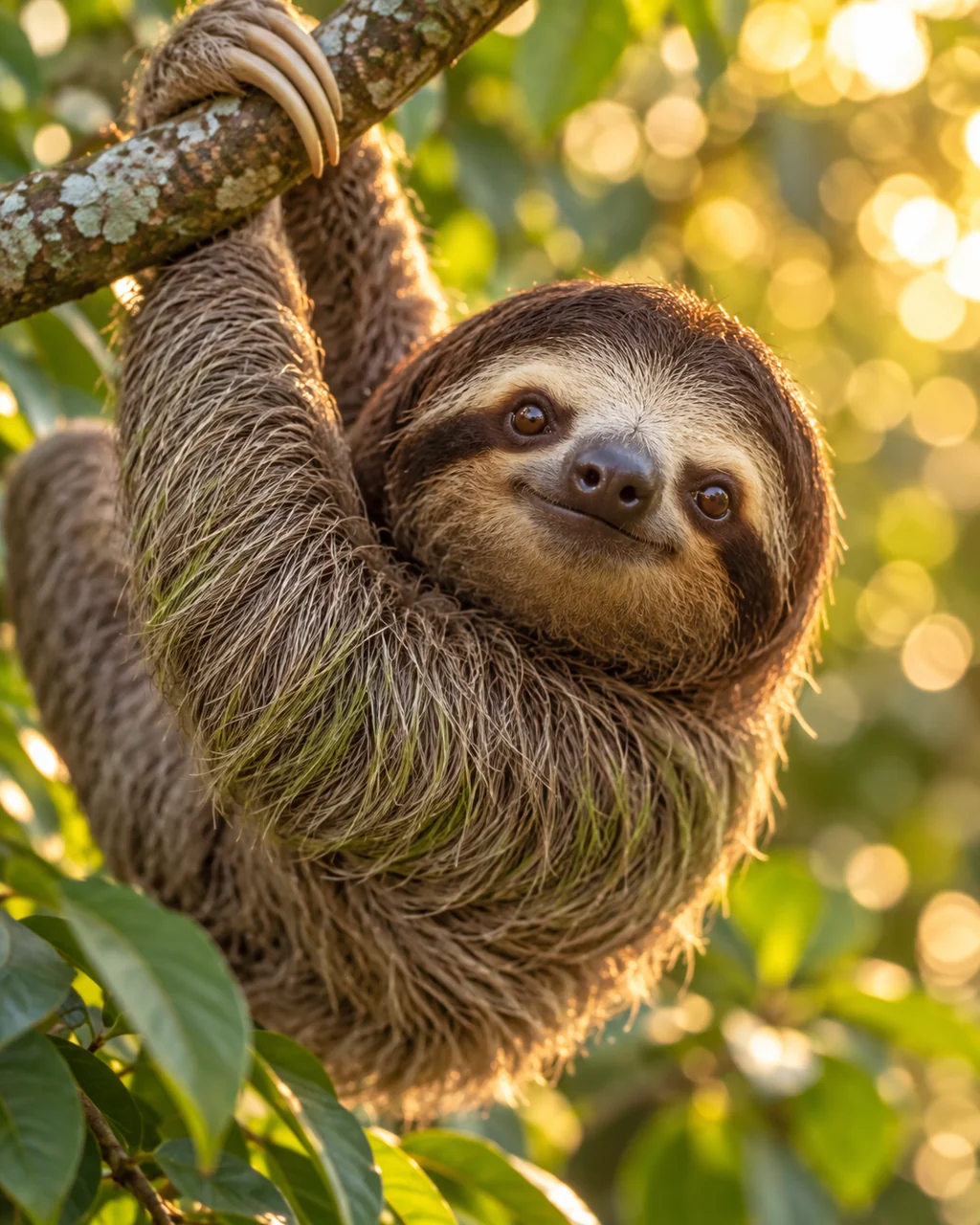 Smiling Sloth · Dreamy Bokeh