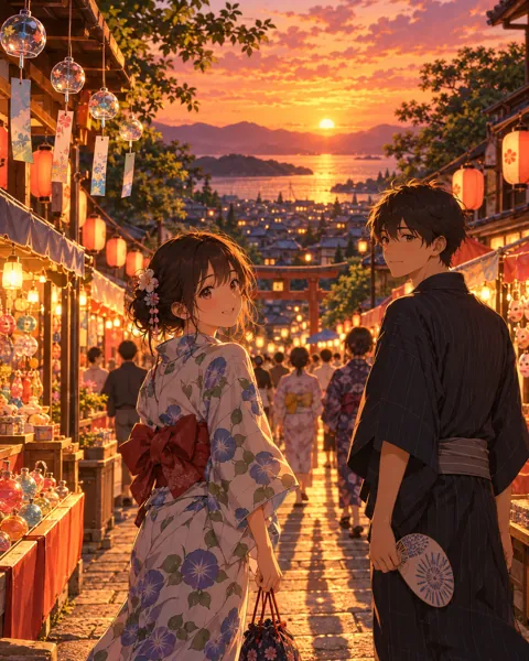 Summer Festival Stalls · Golden-hour Nostalgia