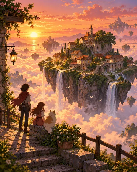 Sky Island Village · Golden-hour Nostalgia