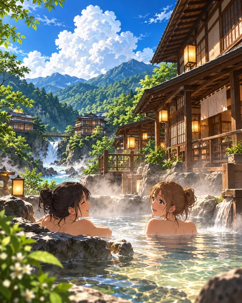 Lantern-lit Hot Spring Inn · Bright Summer Clarity