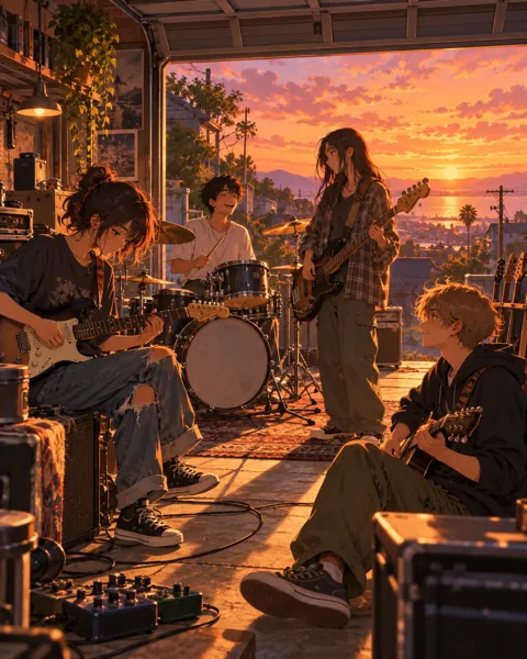 Garage Band Practice · Golden-hour Nostalgia