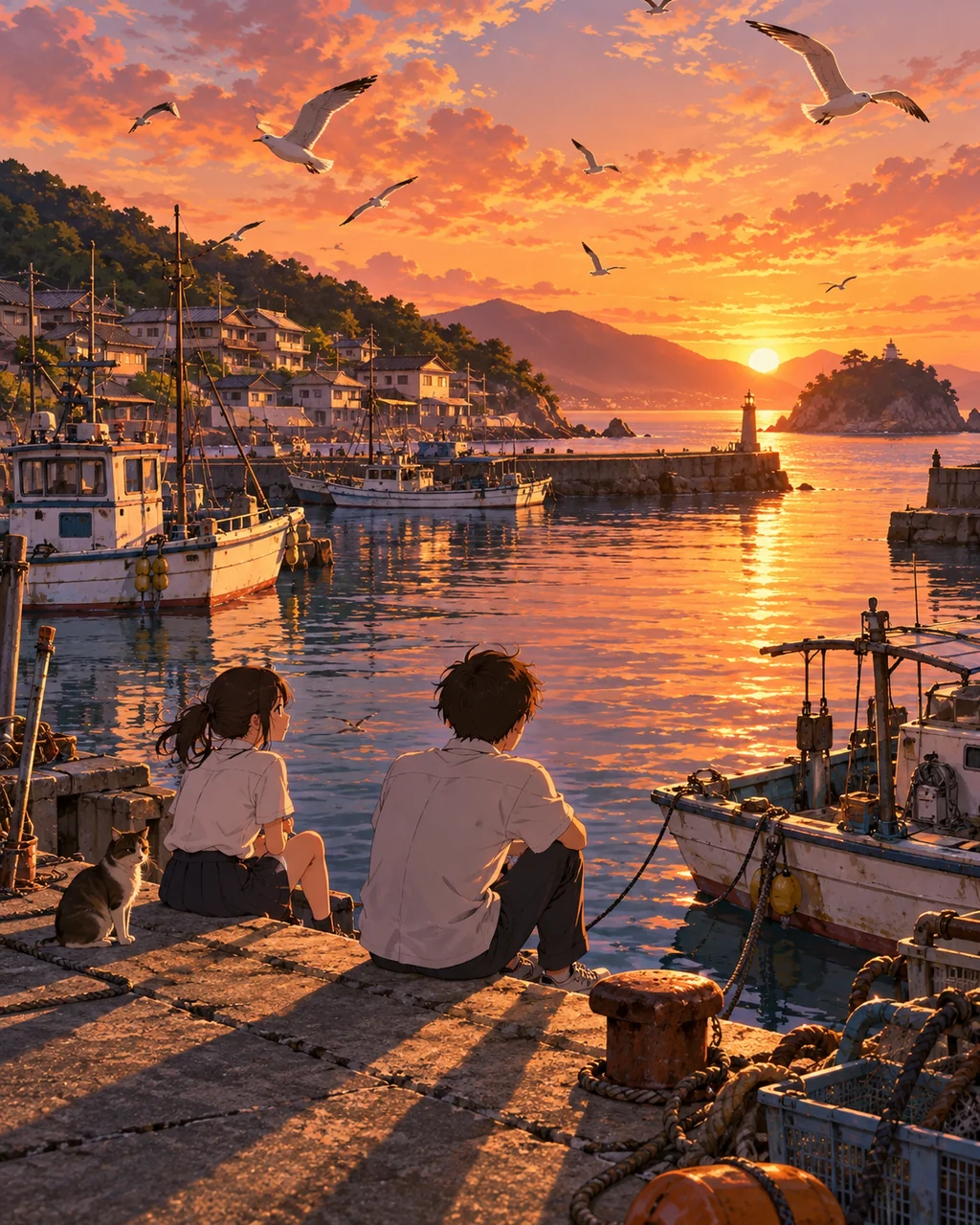 Fishing Harbor · Golden-hour Nostalgia