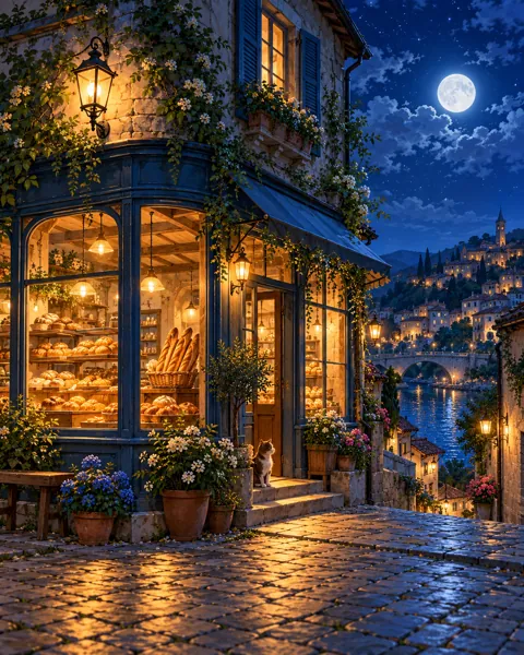 Corner Bakery · Moonlit Blue Night