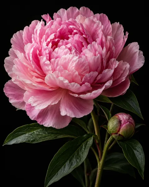 Peony in Full Bloom · Dark Still Life