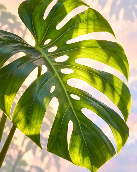 Monstera Leaf · Pastel Backlight