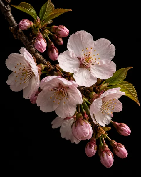 Cherry Blossom Branch · Dark Still Life