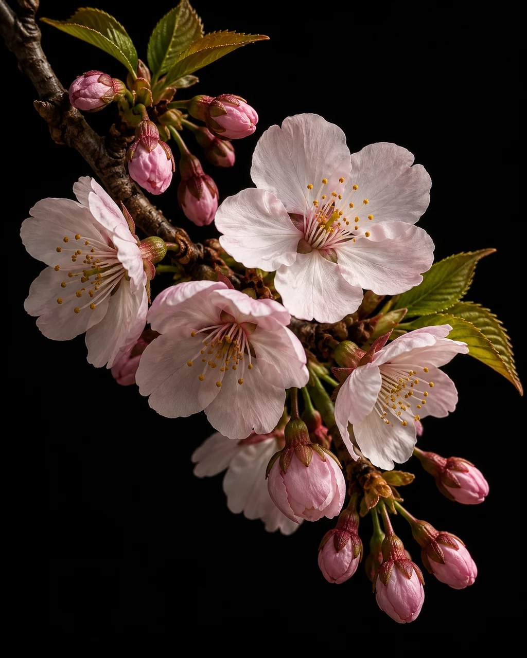 Cherry Blossom Branch · Dark Still Life