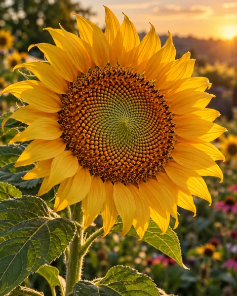 Sunflower Face · Garden Golden Hour
