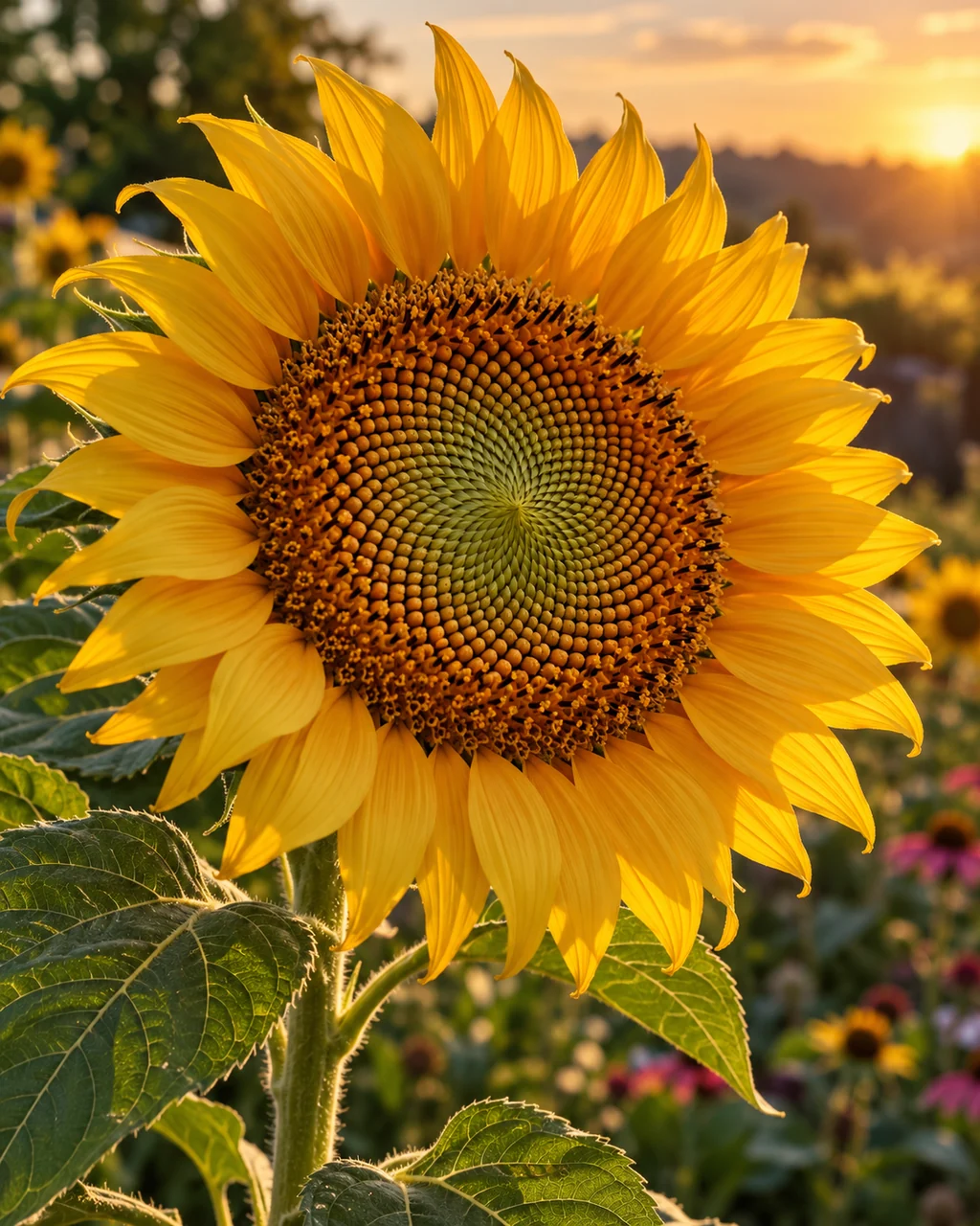 Sunflower Face · Garden Golden Hour