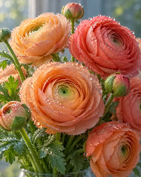 Ranunculus Bouquet · Morning Dew Macro
