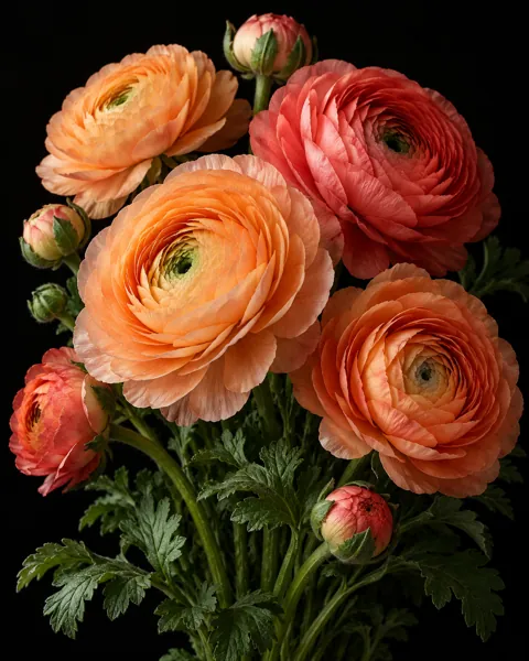 Ranunculus Bouquet · Dark Still Life